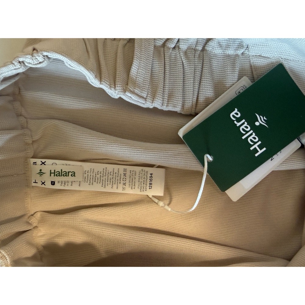 Halara Wide Leg Waffle Work Trousers High Waist Dress Work Pants XXL Cream 1X - Picture 15 of 16